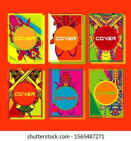 Modern abstract background. A set of modern abstract covers. Creative popart triangle element vector. Geometric booklet cover template design.