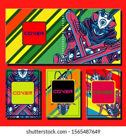 Modern abstract background. A set of modern abstract covers. Creative popart triangle element vector. Geometric booklet cover template design.