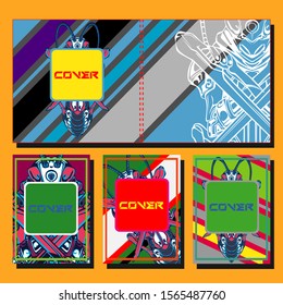 Modern abstract background. A set of modern abstract covers. Creative popart triangle element vector. Geometric booklet cover template design.