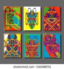 Modern abstract background. A set of modern abstract covers. Creative popart triangle element vector. Geometric booklet cover template design.