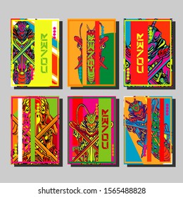 Modern abstract background. A set of modern abstract covers. Creative popart triangle element vector. Geometric booklet cover template design.