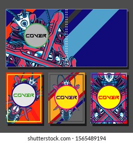 Modern abstract background. A set of modern abstract covers. Creative popart triangle element vector. Geometric booklet cover template design.