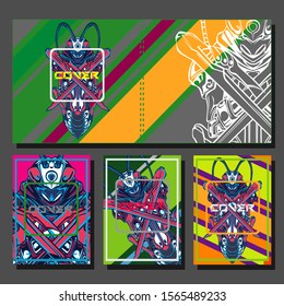 Modern abstract background. A set of modern abstract covers. Creative popart triangle element vector. Geometric booklet cover template design.