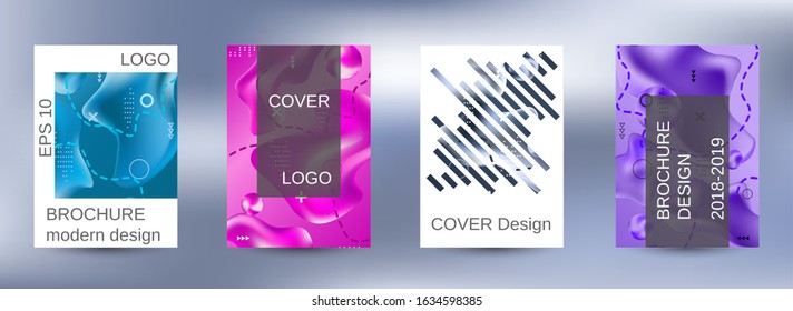 Modern abstract background. A set of modern abstract covers. Easily editable soft colored vector illustration. Smooth banner template.