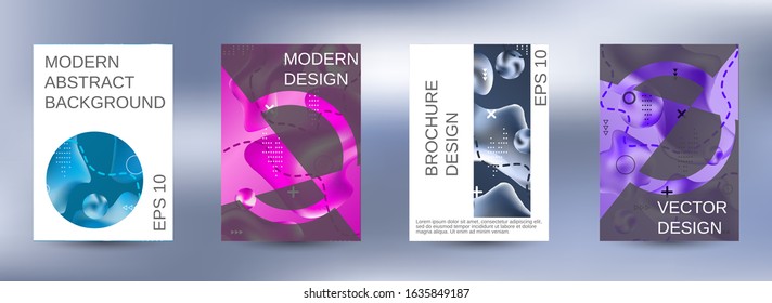 Modern abstract background. A set of modern abstract covers. Trendy creative vector cosmic gradient. Bright print.