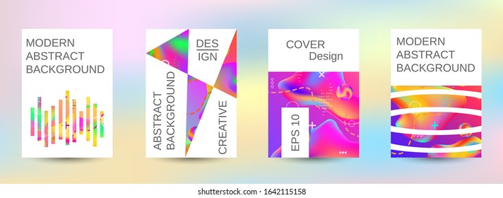Modern abstract background. A set of modern abstract covers. Easily editable soft colored vector illustration. Smooth banner template.