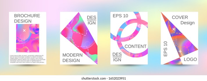 Modern abstract background. A set of modern abstract covers. Easily editable soft colored vector illustration. Smooth banner template.