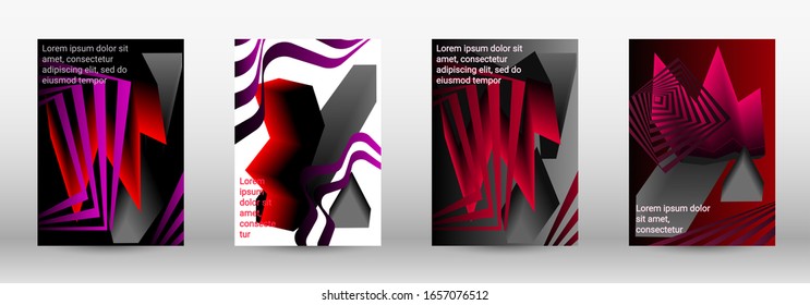 Fondo abstracto moderno. Un conjunto de tapas abstractas modernas. Diseño de portada a la moda de líneas curvas, formas geométricas. Ilustración vectorial. EPS 10.
