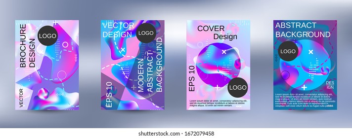 Moderner abstrakter Hintergrund. Eine Reihe moderner abstrakter Cover. Trendy kreative Vektorillustration kosmischen Farbverlauf. Glatte Bannervorlage.