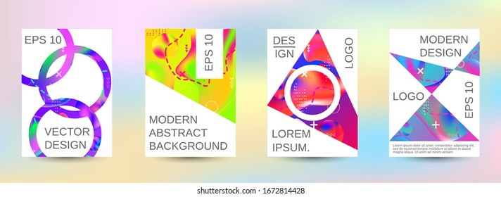 Modern abstract background. A set of modern abstract covers. Trendy creative vector cosmic gradient. Smooth banner template.