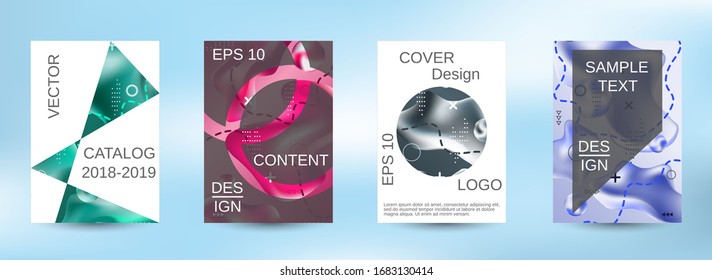 Modern abstract background. A set of modern abstract covers. Trendy creative vector cosmic gradient. Bright print.