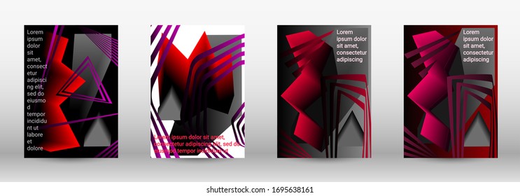 Modern abstract background. A set of modern abstract covers. Trendy cover design of curved lines, geometric shapes. Vector illustration. EPS 10.