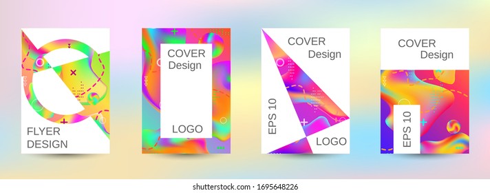 Modern abstract background. A set of modern abstract covers. Trendy creative vector cosmic gradient. Bright print.