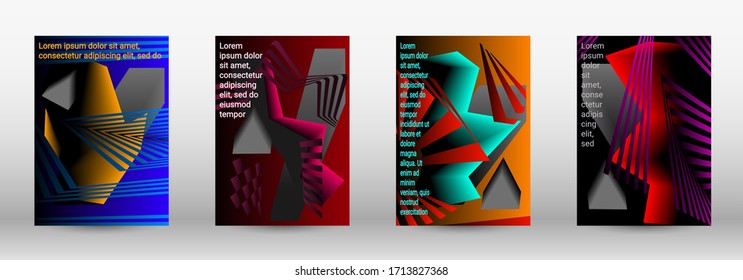  Moderner abstrakter Hintergrund. Eine Reihe moderner abstrakter Cover. Trendy Cover-Design der gebogenen Linien, geometrische Formen. Vektorillustration. EPS10.