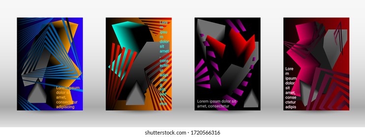 Modern abstract background. A set of modern abstract covers. Trendy cover design of curved lines, geometric shapes. Vector illustration. EPS 10.