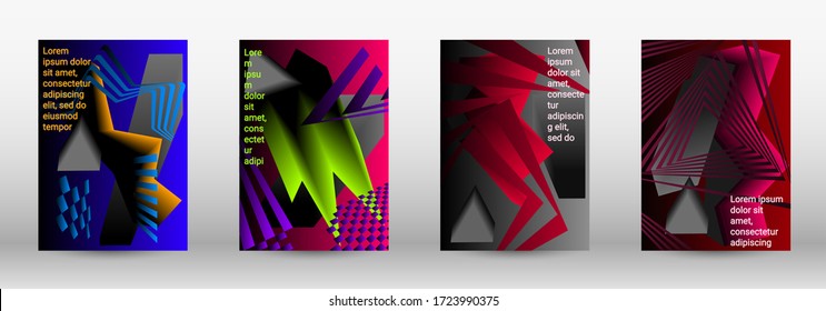 Modern abstract background. A set of modern abstract covers. Trendy cover design of curved lines, geometric shapes. Vector illustration. EPS 10.