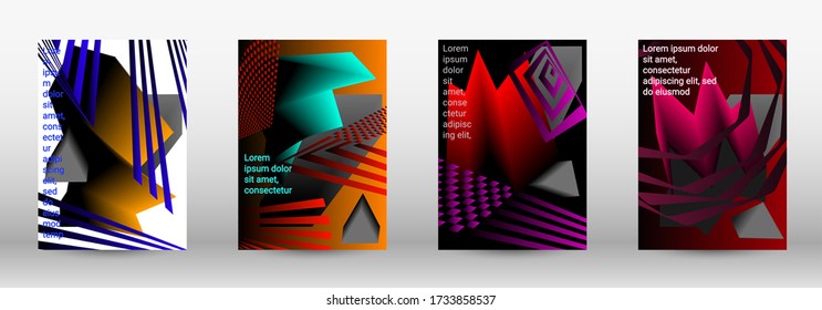 Moderner abstrakter Hintergrund. Eine Reihe moderner abstrakter Decken. Trendy Cover-Design von gekrümmten Linien, geometrische Formen. Vector-Abbildung. EPS 10.
