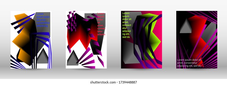 Modern abstract background. A set of modern abstract covers. Trendy cover design of curved lines, geometric shapes. Vector illustration. EPS 10.