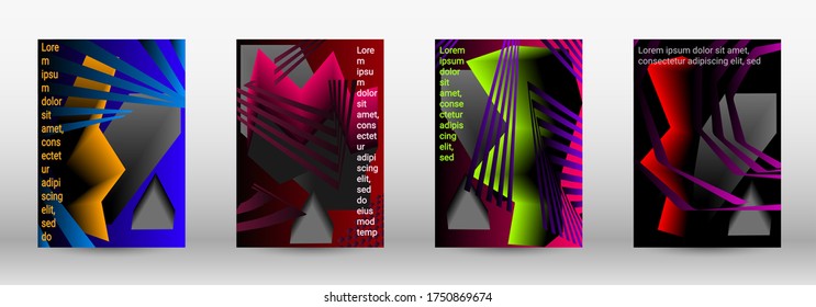 Modern abstract background. A set of modern abstract covers. Trendy cover design of curved lines, geometric shapes. Vector illustration. EPS 10.