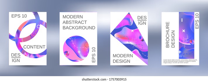 Modern abstract background. A set of modern abstract covers. Easily editable soft colored vector illustration. Bright print.