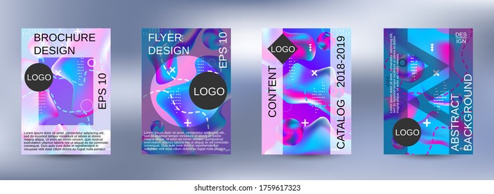 Modern abstract background. A set of modern abstract covers. Easily editable soft colored vector illustration. Bright print.
