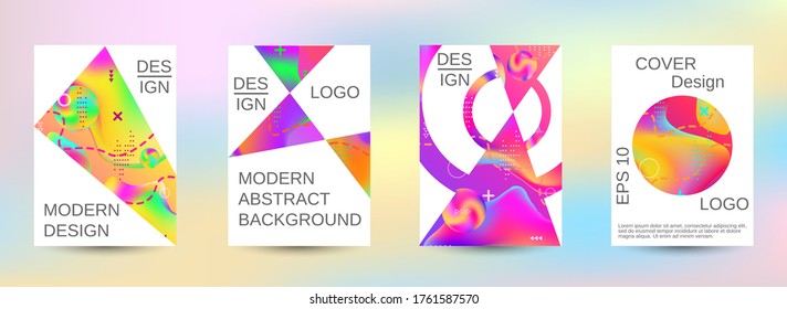 Fondo abstracto moderno. Un conjunto de cubiertas abstractas modernas. Ilustración vectorial de color suave fácil de editar. Impresión brillante.