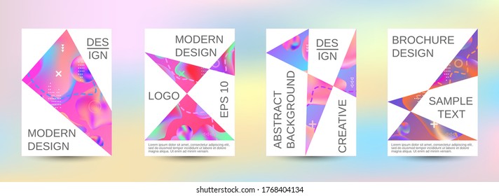 Modern abstract background. A set of modern abstract covers. Trendy creative vector cosmic gradient. Bright print.