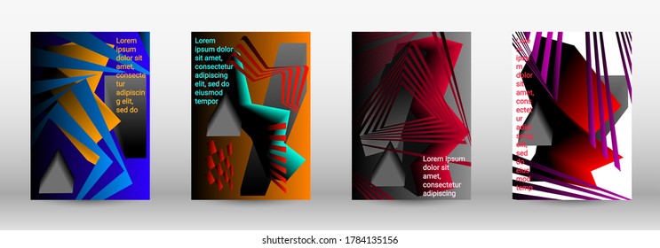 Modern abstract background. A set of modern abstract covers. Trendy cover design of curved lines, geometric shapes. Vector illustration. EPS 10.