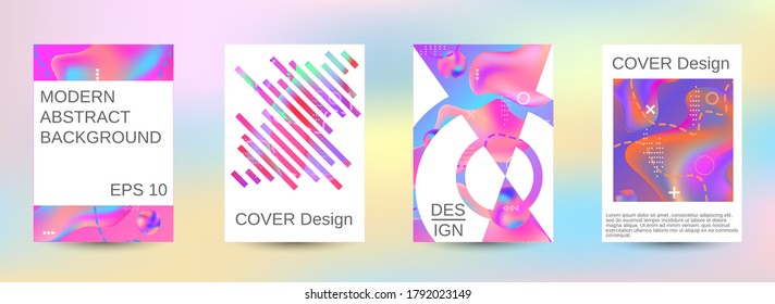 Modern abstract background. A set of modern abstract covers. Colorful rainbow gradient. Smooth banner template.
