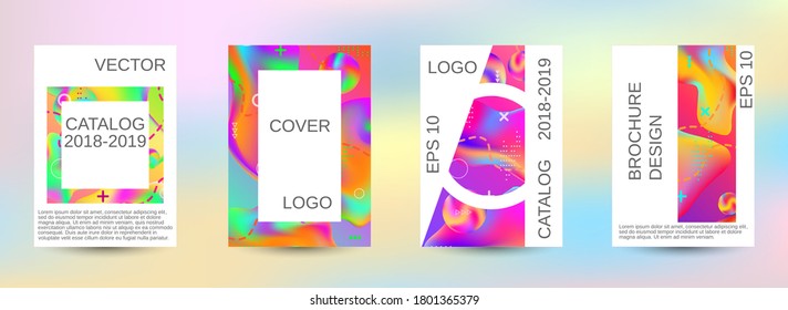 Fondo abstracto moderno. Un conjunto de cubiertas abstractas modernas. Gradiente cósmico vectorial creativo a la moda. Impresión brillante.