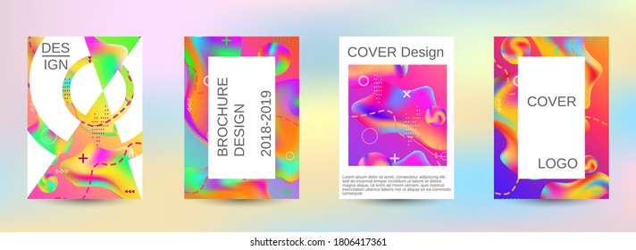 Modern abstract background. A set of modern abstract covers. Blurred bright colors mesh background. Smooth banner template.