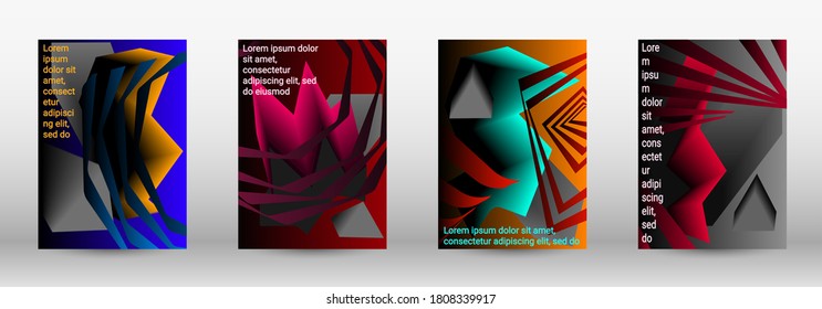 Modern abstract background. A set of modern abstract covers. Trendy cover design of curved lines, geometric shapes. Vector illustration. EPS 10.