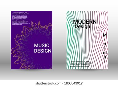 Modern abstract background.  A set of modern abstract covers. Musical covers your design, great design for any purposes.  Concept business vector.