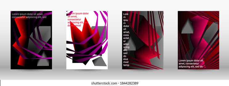 Modern abstract background. A set of modern abstract covers. Trendy cover design of curved lines, geometric shapes. Vector illustration. EPS 10.