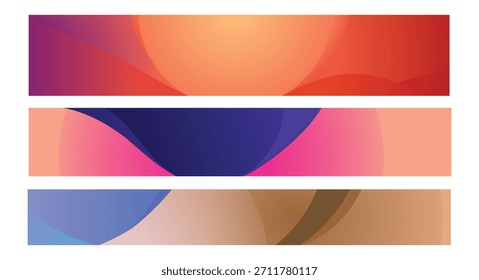 Moderno conjunto de fondo abstracto con Gradientes suaves para la marca digital y visuales.