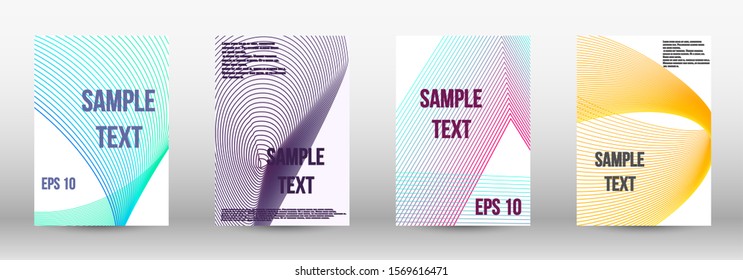 Modern abstract background. A set of modern abstract oblong objects from vector abstract lines. Wave lines.Striped background.  Trendy geometric patterns. EPS10 Vector Design.