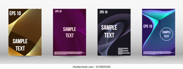 Modern abstract background. A set of modern abstract oblong objects from vector abstract lines. Wave lines.Striped background.  Trendy geometric patterns. EPS10 Vector Design.