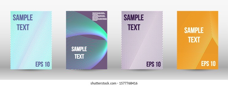 Modern abstract background. A set of modern abstract oblong objects from vector abstract lines. Geometric template with lines for booklet cover. Trendy geometric patterns. EPS10 Vector Design.