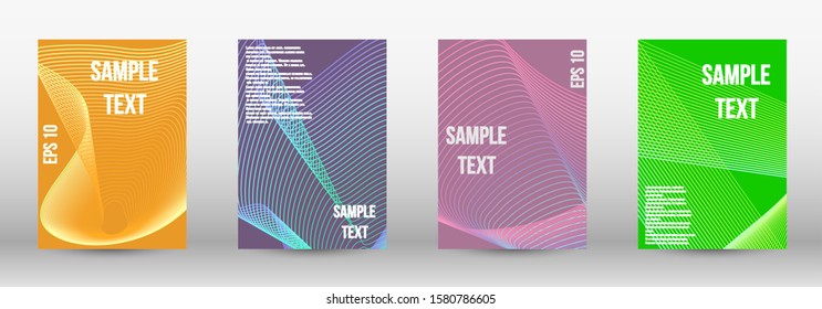Modern abstract background. A set of modern abstract oblong objects from vector abstract lines. Geometric template with lines for booklet cover. Trendy geometric patterns. EPS10 Vector Design.