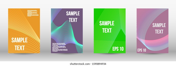 Modern abstract background. A set of modern abstract oblong objects from vector abstract lines. Wave lines.Striped background.  Trendy geometric patterns. EPS10 Vector Design.