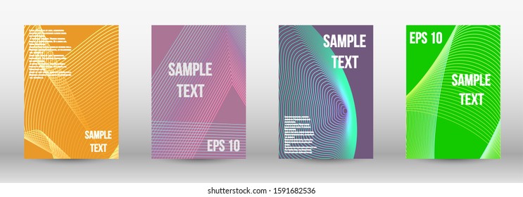 Modern abstract background. A set of modern abstract oblong objects from vector abstract lines. Geometric template with lines for booklet cover. Trendy geometric patterns. EPS10 Vector Design.