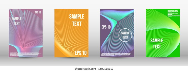 Modern abstract background. A set of modern abstract oblong objects from vector abstract lines. Geometric template with lines for booklet cover. Trendy geometric patterns. EPS10 Vector Design.