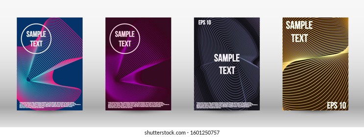 Modern abstract background. A set of modern abstract oblong objects from vector abstract lines. 