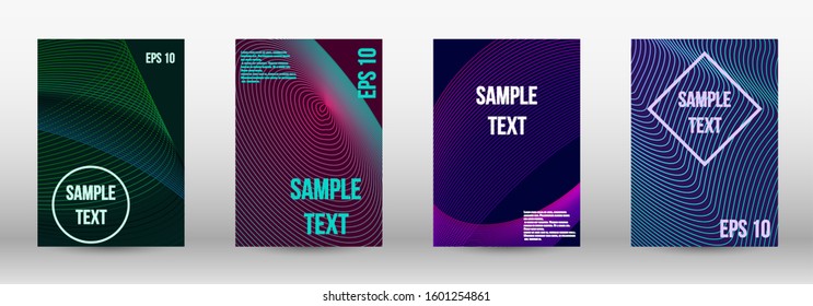Modern abstract background. A set of modern abstract oblong objects from vector abstract lines. 