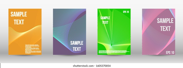 Modern abstract background. A set of modern abstract oblong objects from vector abstract lines. Wave lines.Striped background.  Trendy geometric patterns. EPS10 Vector Design.