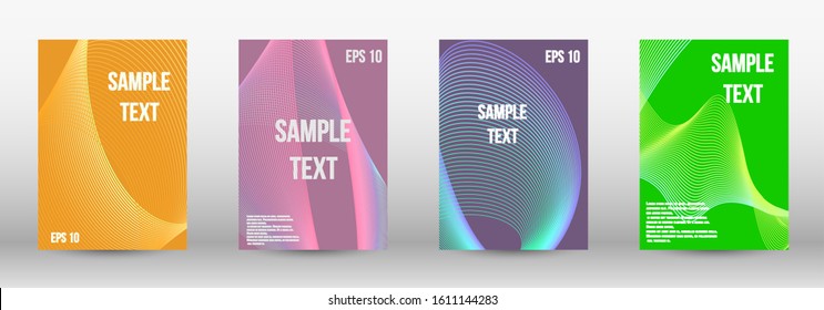 Modern abstract background. A set of modern abstract oblong objects from vector abstract lines. Geometric template with lines for booklet cover. Trendy geometric patterns. EPS10 Vector Design.