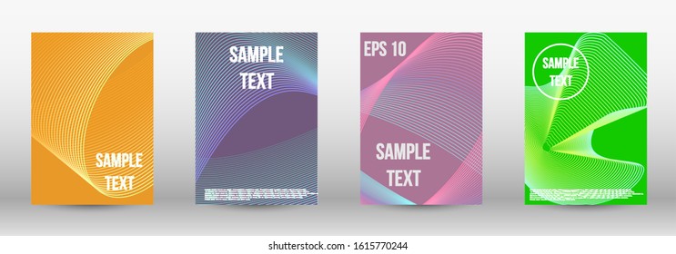 Modern abstract background. A set of modern abstract oblong objects from vector abstract lines. Geometric template with lines for booklet cover. Trendy geometric patterns. EPS10 Vector Design.