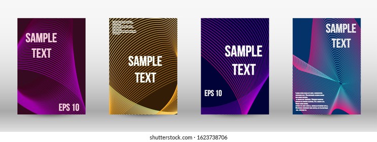 Modern abstract background. A set of modern abstract oblong objects from vector abstract lines. Geometric template with lines for booklet cover. Trendy geometric patterns. EPS10 Vector Design.
