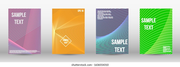 Modern abstract background. A set of modern abstract oblong objects from vector abstract lines. Geometric template with lines for booklet cover. Trendy geometric patterns. EPS10 Vector Design.