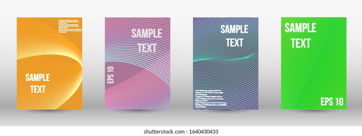 Modern abstract background. A set of modern abstract oblong objects from vector abstract lines. Geometric template with lines for booklet cover. Trendy geometric patterns. EPS10 Vector Design.